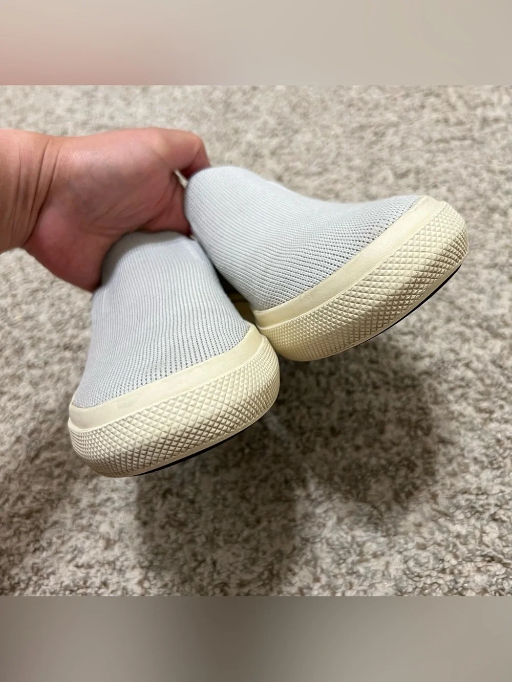 Rothy’s The Original Slip-On Sneakers Light Gray Women's Size 6